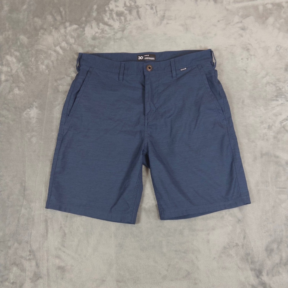 Hurley Shorts Mens 30 Blue Hybrid Nike Dri-FIT Walkshorts Heathered Casual Surf